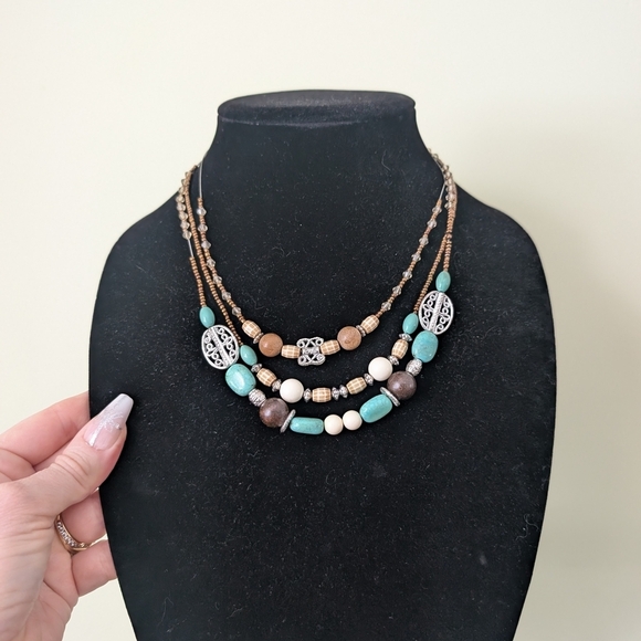 Jewelry - Vintage Multi-Layered Beaded Necklace